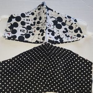 Two Disney Mickey Mouse Face Masks
